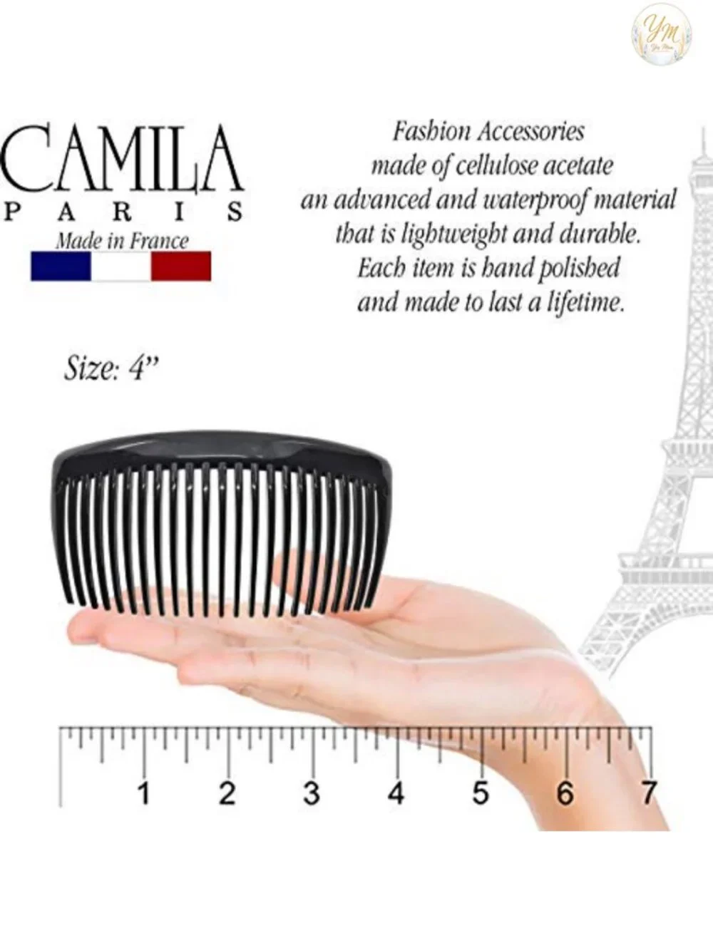 French Twist Hair Combs for Women Decorative Strong Hold Cellulose Acetate
